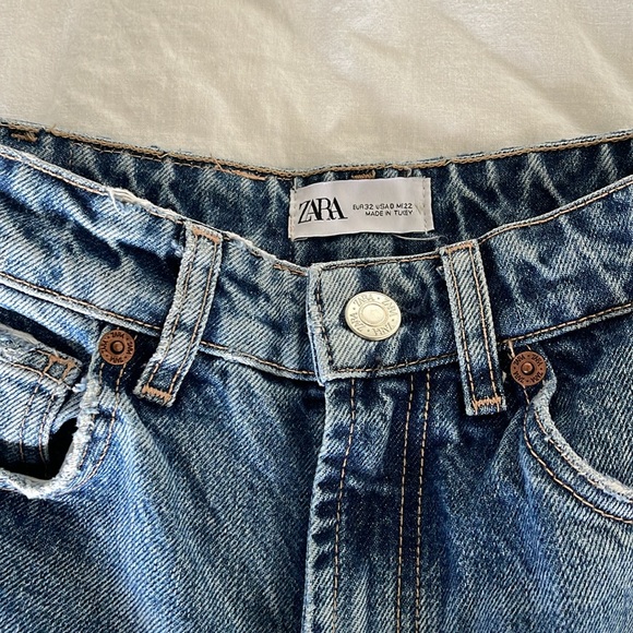 *SOLD zara ripped wide leg jeans - Picture 4 of 5